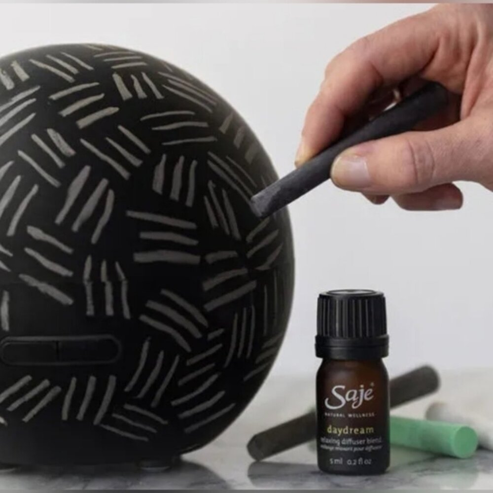 Saje black customizable chalkboard black diffuser